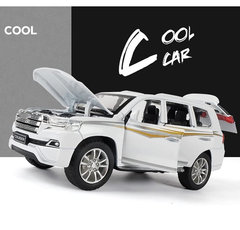 DEUSON ECOM 1:32 Scale Land Cruiser Toy Car for Kids Die Cast Metal Model Toy Cars with Light Sound Pullback with Openable Door Car - Image 5