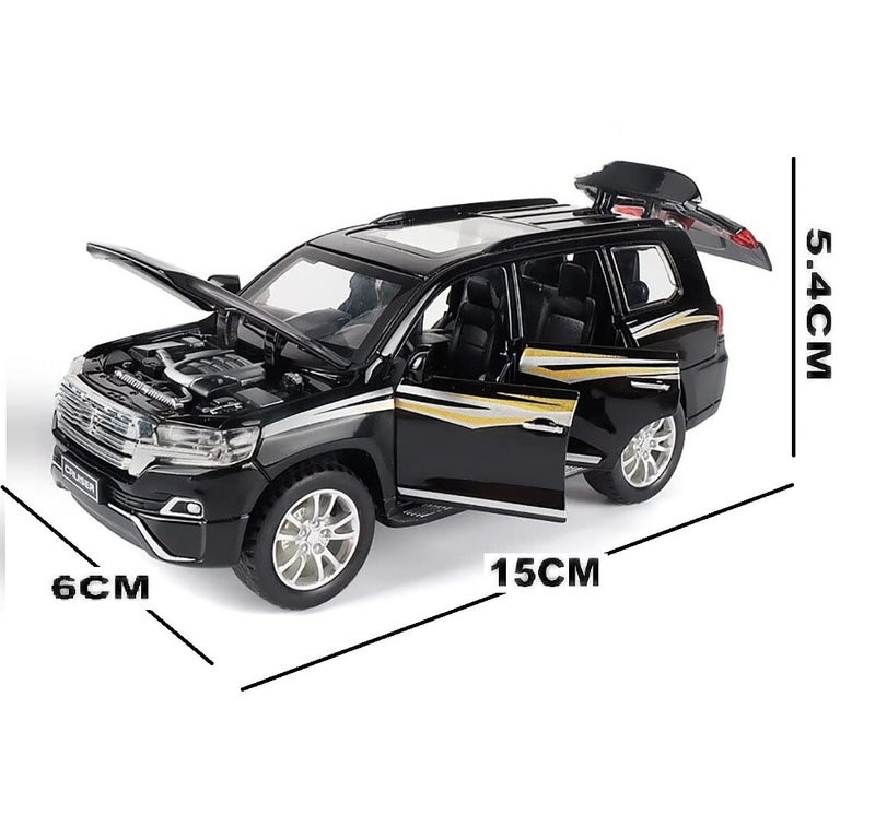 DEUSON ECOM 1:32 Scale Land Cruiser Toy Car for Kids Die Cast Metal Model Toy Cars with Light Sound Pullback with Openable Door Car - Image 2