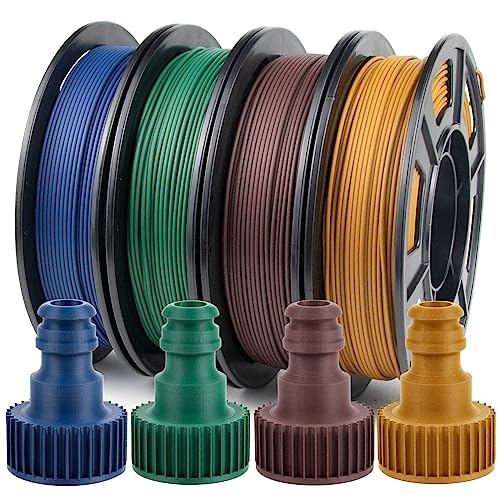 iSANMATE 3D Printer Filament, Colorful Carbon Fiber Filament Bundle, PLA Filament 1.75mm Carbon Fiber Pla(Blue, Army Green, Gold, Brown), High-Accuracy +/- 0.02 mm, 250g x 4 Spool - Image 1