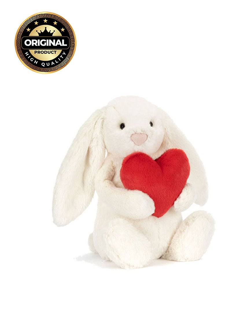 Jellycat Bashful Red Love Heart Bunny Plush – Soft Stuffed Toy with Cordy Legs, Cute Valentine’s Gift for Kids & Adults, Collectible Jellycat, 23 cm - Image 1