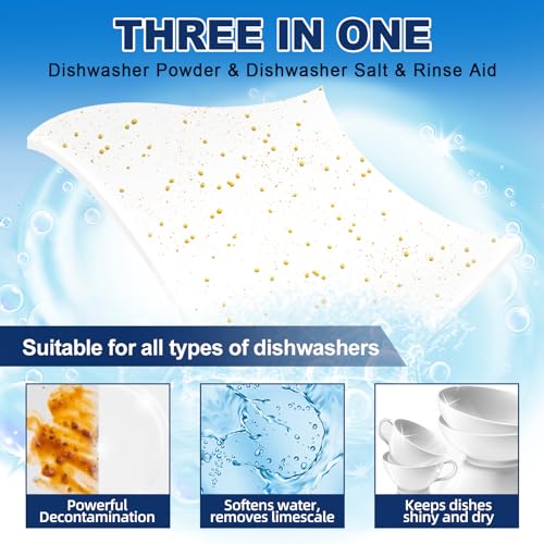 Binbata Eco Dishwasher Detergent Sheets Up To 160 Loads, Unscented Plastic Free Dishwashing Soap Strips With High Efficient Solid Enzyme, Leaving Dishes Sparkling Clean - Image 2