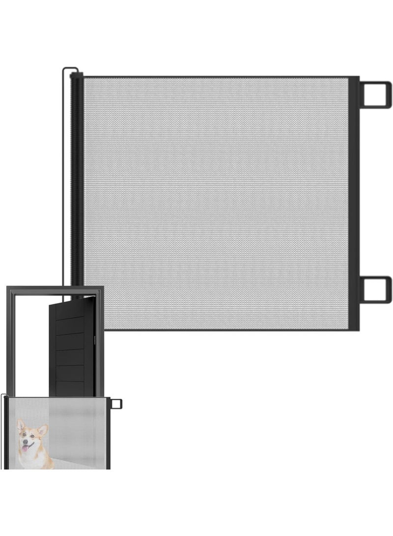 Retractable Gate Indoor - Retractable Pet Gates for Dogs - Stair Door Partition Childproof Net Cat Baffle No-Drill for Deck Kitchen Porch Fireplace Pool Area Baby Patio - Image 1