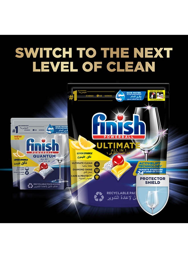 Finish - Powerball Quantum All In 1 Dishwasher Lemon Sparkle 12 Tablets Multicolour - Image 1