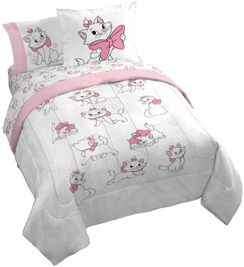 Jay Franco Kids Comforter Set Includes Sheets and Pillow Covers - Soft and Cozy Bed Set for Stylish Room Decor, White - Aristocats, 7 Piece Queen Size Bedding - Image 1