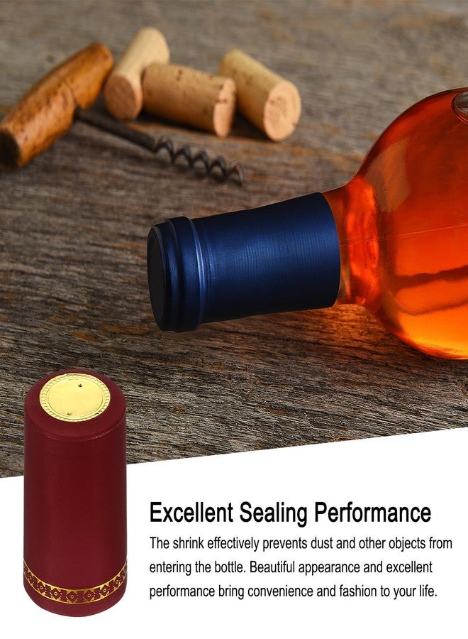 PATIKIL PVC Heat Shrink Cap for Wine Bottle, 50 Pcs 33x50mm Wine Shrink Wrap Seals Sleeves Caps Shrink Top Cover Flower Pattern for Wine Cellars Home Kitchen Use, Red - Image 5