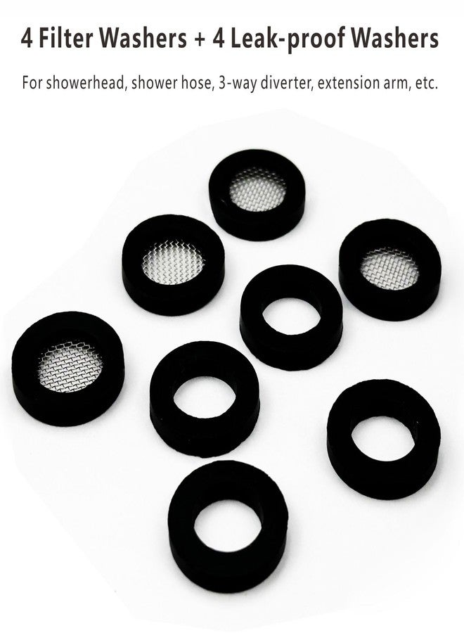 Voolan 4 Pack 3/4" Shower Head Filter Gasket + 4 Pack Rubber Washer, Creates A Seal to Prevent Leakage, for 1/2" Fixed Shower Head/Handheld Shower Hose - Image 2