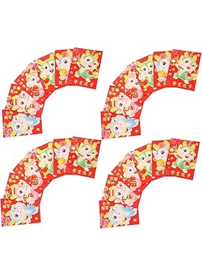 30pcs Chinese Red Envelopes for Dragon Year Luck Money Pockets Wedding Festival Mixed Designs - Image 1