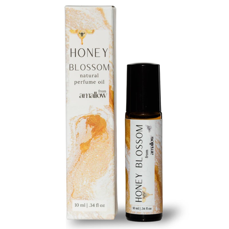 Amallow All Natural Non-Toxic Perfume Roller - Made With Pure and Organic Essential Oils - Hints of Honey, Vanilla, Lavender, Frankincense, Bergamot, Rosemary & Chamomile (Honey Blossom) - Image 1