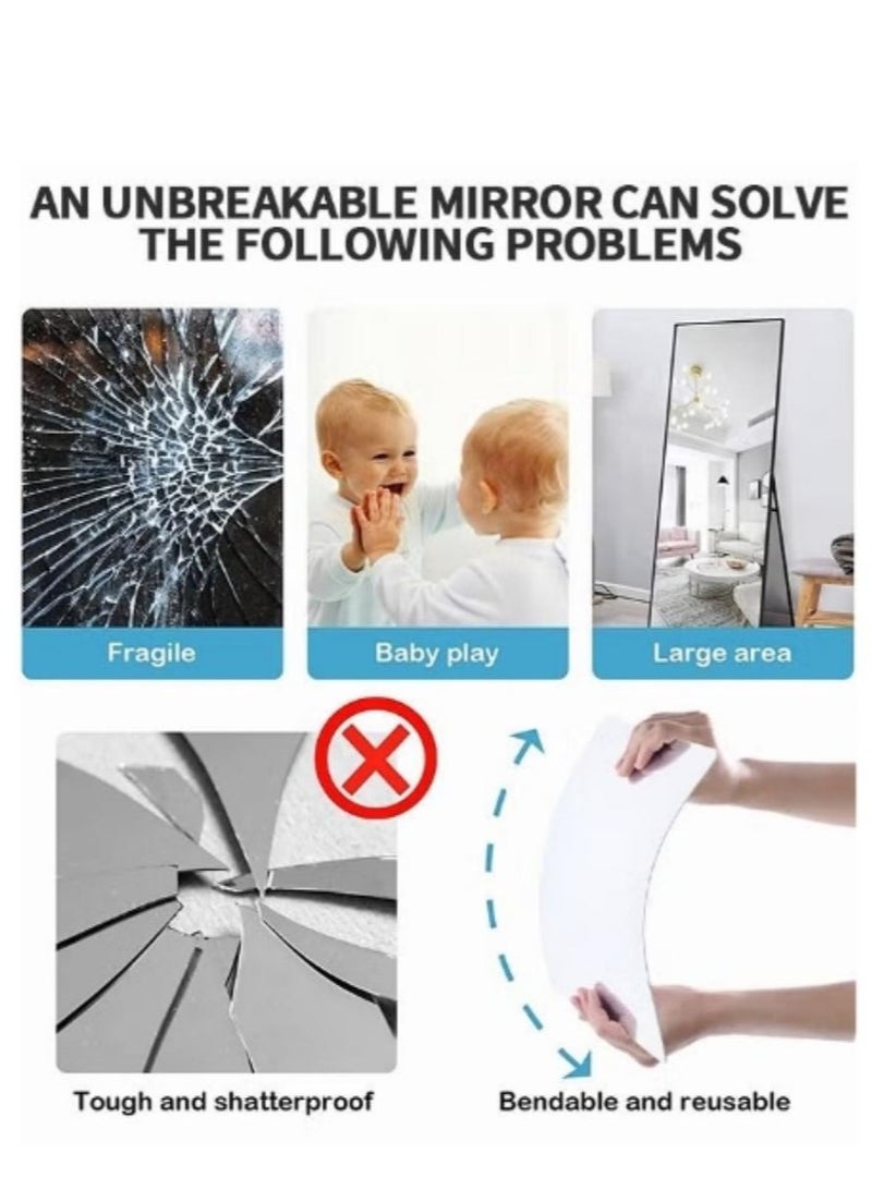 3D Mirror Wall Sticker Tiles,Non-Breakable Acrylic Wall Mirror Tiles,12 Inch Flexible Plastic Mirror,Home Wall Decor - Image 3