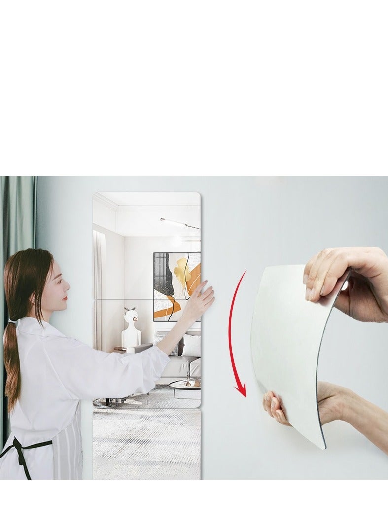 3D Mirror Wall Sticker Tiles,Non-Breakable Acrylic Wall Mirror Tiles,12 Inch Flexible Plastic Mirror,Home Wall Decor - Image 1