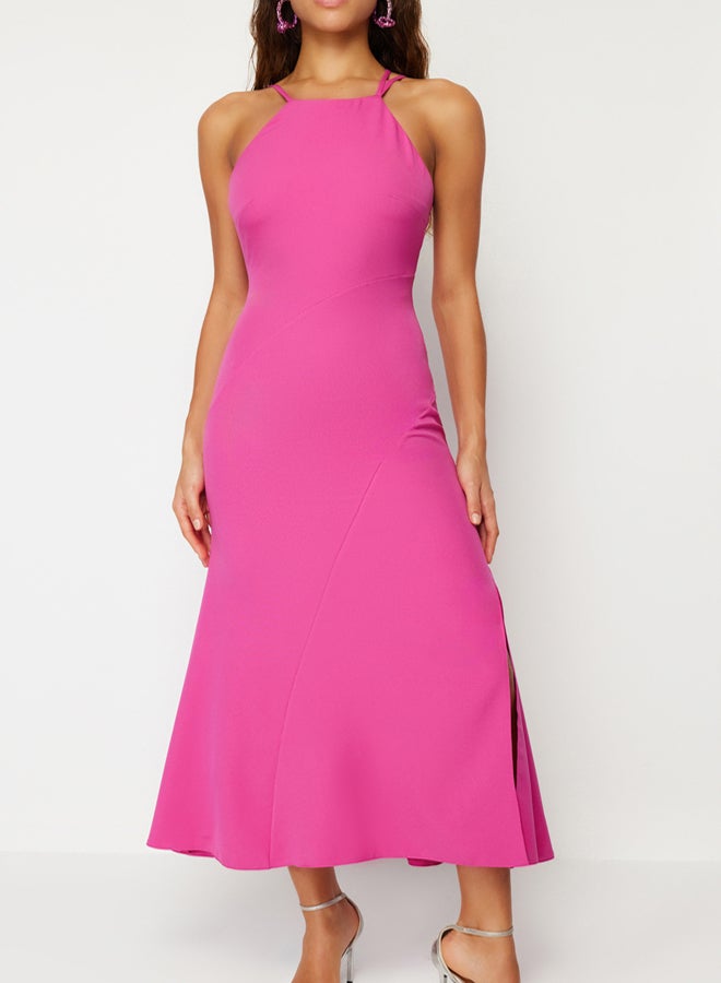 trendyol Fuchsia Tie Back Woven Dress - Image 4