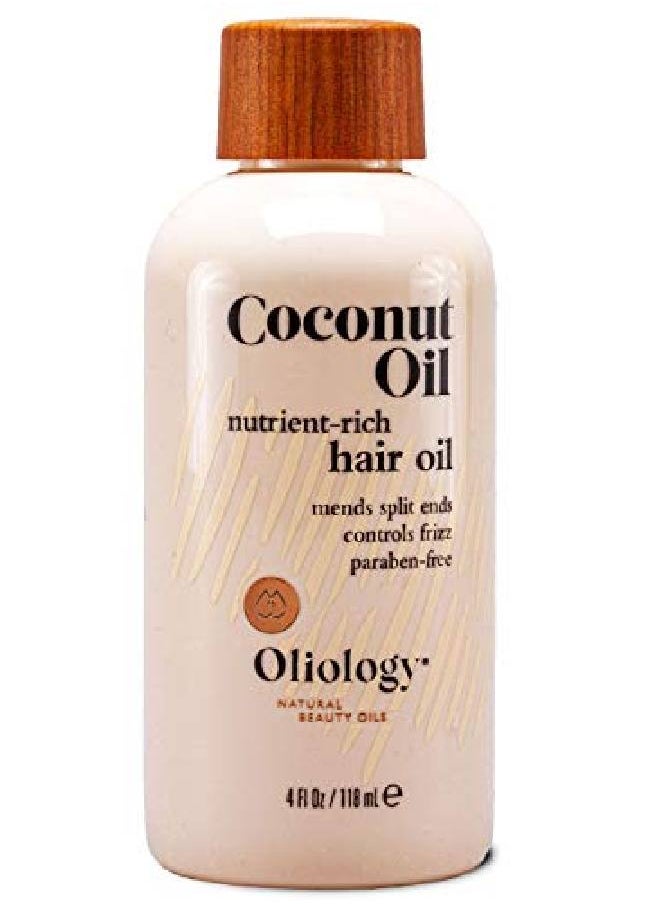 Oliology - Coconut Hair Oil Lightweight Formula Helps Repair Distressed Hair Caused By Heat Styling & Chemical Treatments ; Mends Split Ends ; Controls Frizz ; Made In Usa & Paraben Free (4Oz) - Image 1