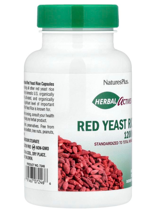 NaturesPlus Herbal Actives Red Yeast Rice 60 Capsules (600 mg per Capsule) - Image 2