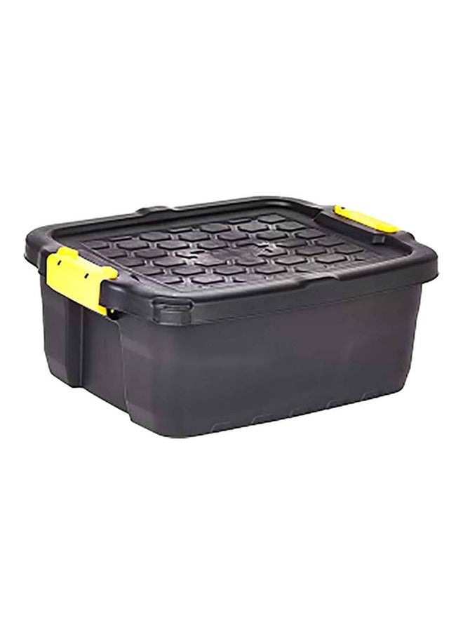 Strata Heavy Duty Stackable Storage Box with Lid Black and Yellow 24 Liter XW444-BLK/YEL-EX  - Image 2