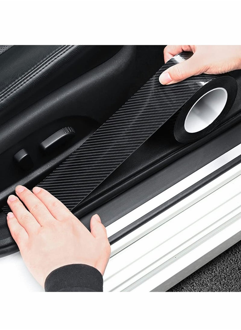 Generic Carbon Fiber Sticker, Car Sill Protectors Strips Black Carbon Fiber Protective Film Car Door Edge Guard Anti-scratch Sticker Protect Scratch Protection Device Suitable for Most Cars(7CM*3M) 1 Roll  - Image 2