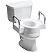 Bemis Rise 45 Raised Toilet Seat with Support Handles Hinges Never Loosen Fits Round and Elongated - Image 1