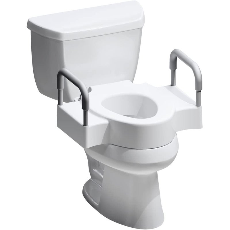Bemis Rise 45 Raised Toilet Seat with Support Handles Hinges Never Loosen Fits Round and Elongated - Image 3