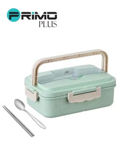 Plastic Lunch Box With Spoon And Chopsticks Assorted 1000ml