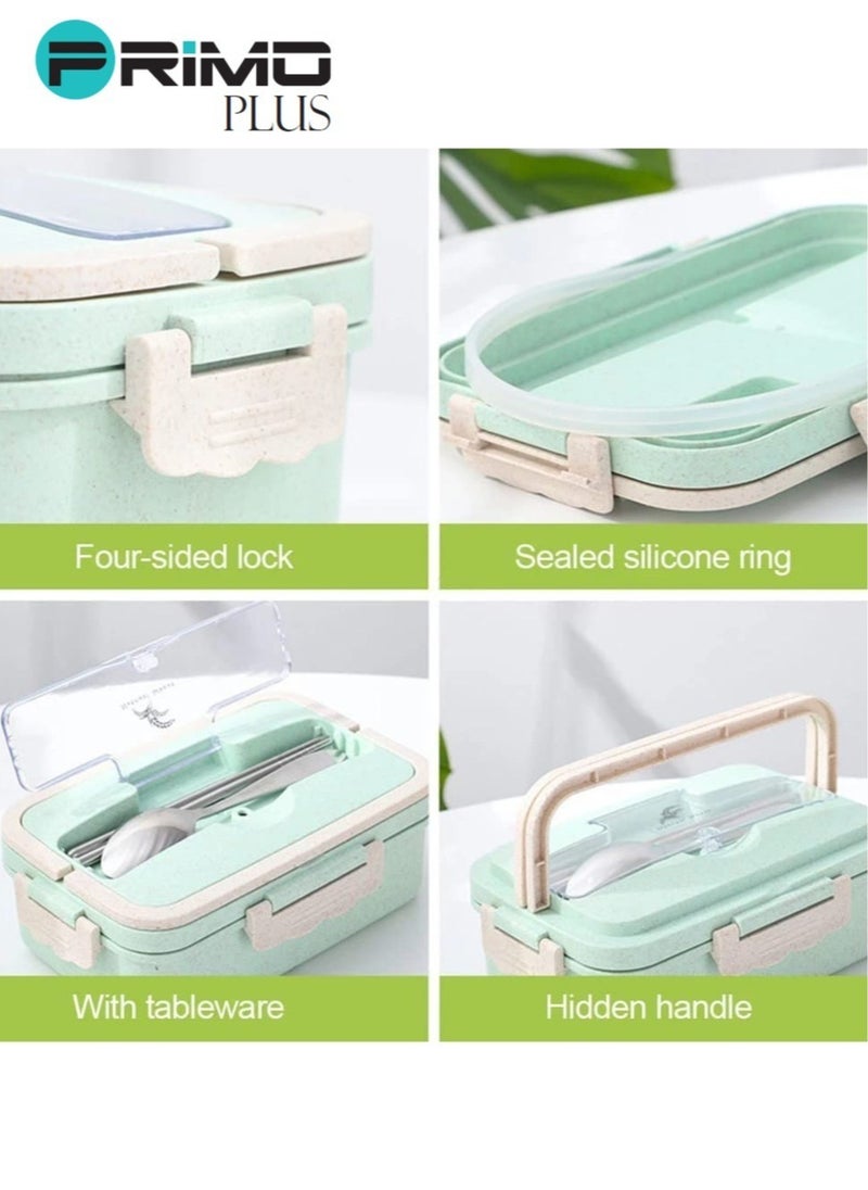 PRIMO PLUS - Plastic Lunch Box With Spoon And Chopsticks Assorted 1000ml - Image 1