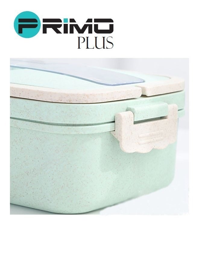 PRIMO PLUS - Plastic Lunch Box With Spoon And Chopsticks Assorted 1000ml - Image 1
