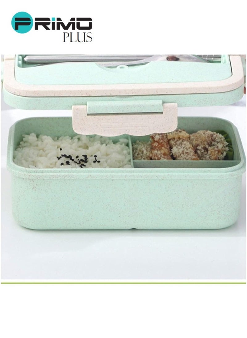 PRIMO PLUS - Plastic Lunch Box With Spoon And Chopsticks Assorted 1000ml - Image 1