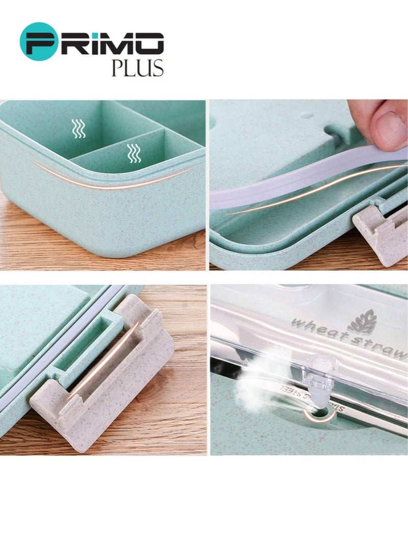PRIMO PLUS - Plastic Lunch Box With Spoon And Chopsticks Assorted 1000ml - Image 1