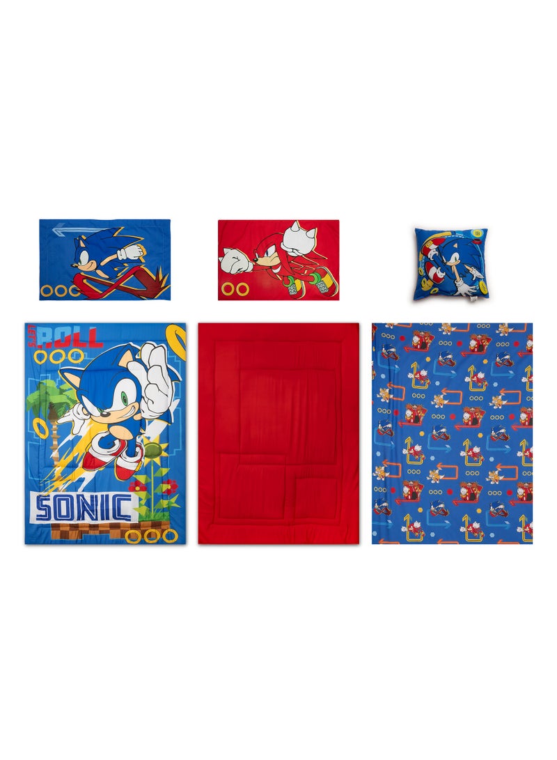 سونيك طقم لحاف سونيك 5 في 1 BNB – ألياف دقيقة مصقولة وغطاء بوليستر – أحمر - Image 3