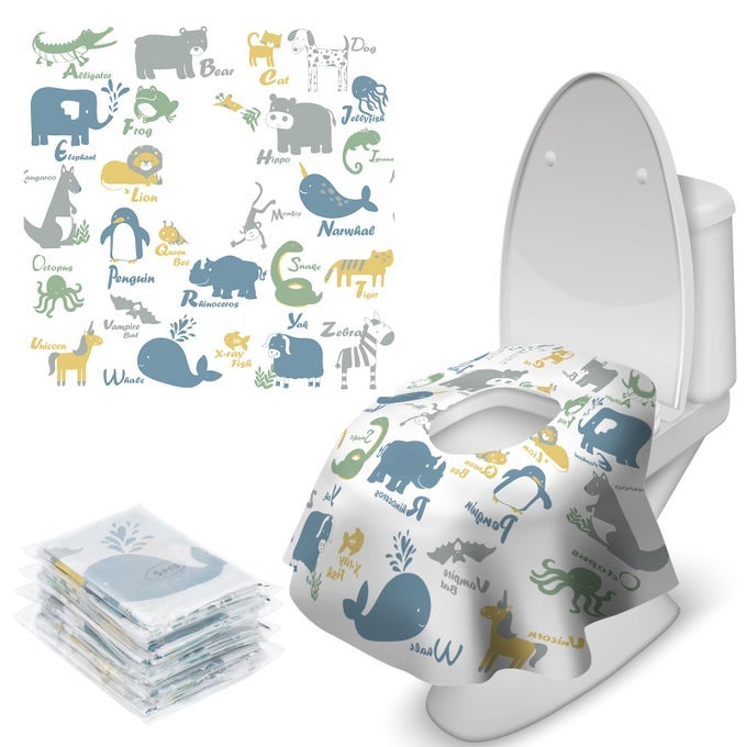 20 PCS TOILET SEAT COVERS DISPOSABLE FOR TODDLERS ADULTS EXTRA LARGE WATERPROOF PORTABLE PACKAGE FOR TRAVEL KIDS POTTY TRAINING