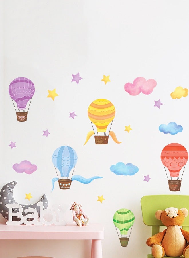 بالون الهواء الساخن الكرتوني بالون الهواء الساخن نجوم نجوم غرفة أطفال روضة أطفال ملصقات حائط PVC رمضان - Image 5