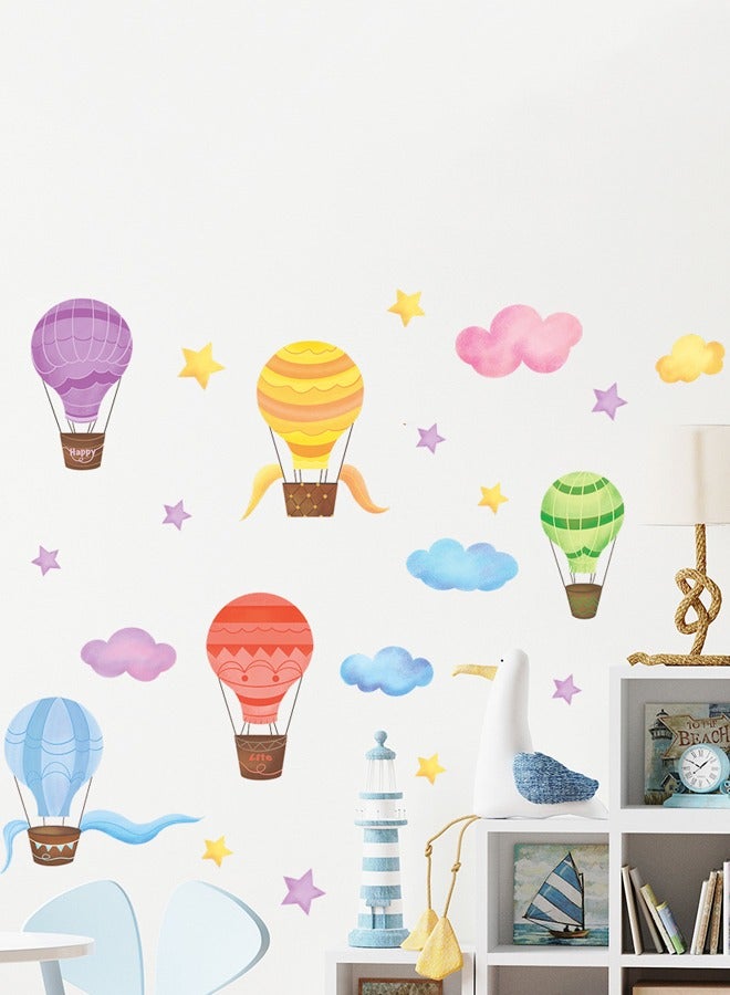 بالون الهواء الساخن الكرتوني بالون الهواء الساخن نجوم نجوم غرفة أطفال روضة أطفال ملصقات حائط PVC رمضان - Image 2