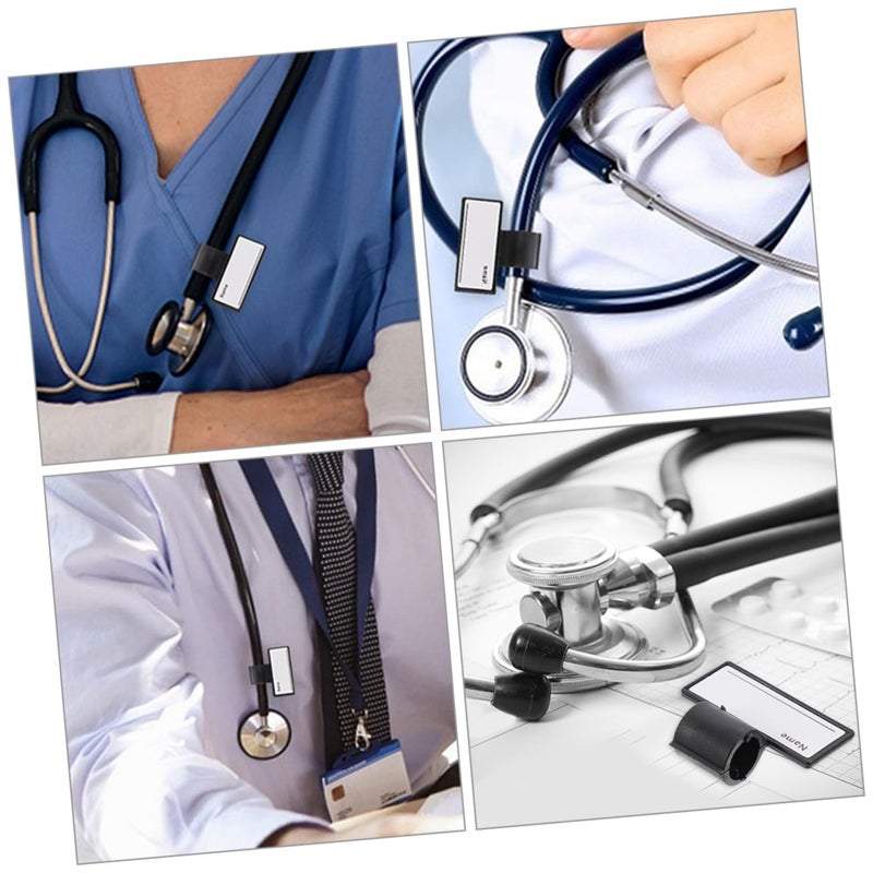 Writable Medical ID Clip Stethoscope Name Tag For Nurses Doctors 4 Pieces - Image 4