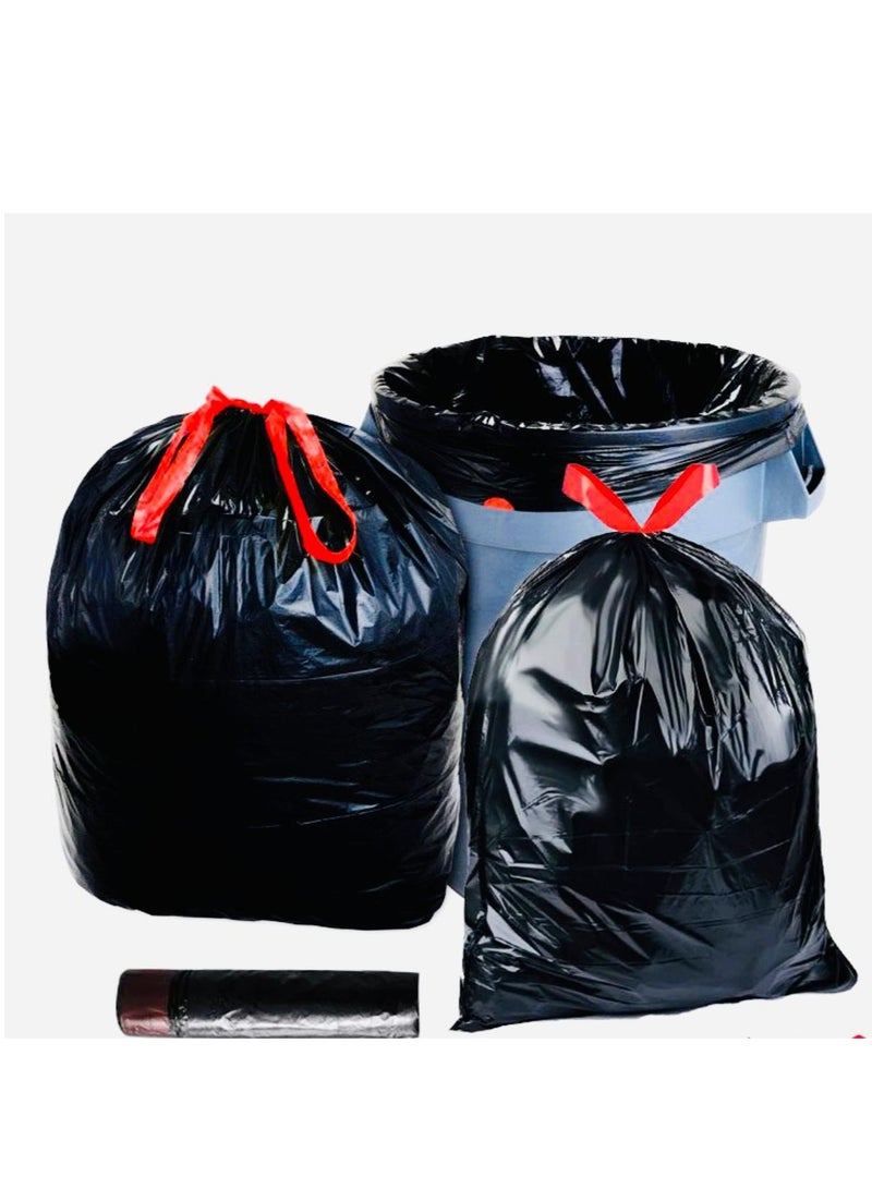 ECO Plastic 30 pieces Drawstring Garbage Bag Black 46x52cm Extra Strong (XXS)  - Image 2