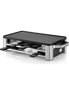 WMF WMF Lono Raclette Grill with Pans and Sliders, Raclette for 8 People, 1500 W, Matte Stainless Steel  - Image 1