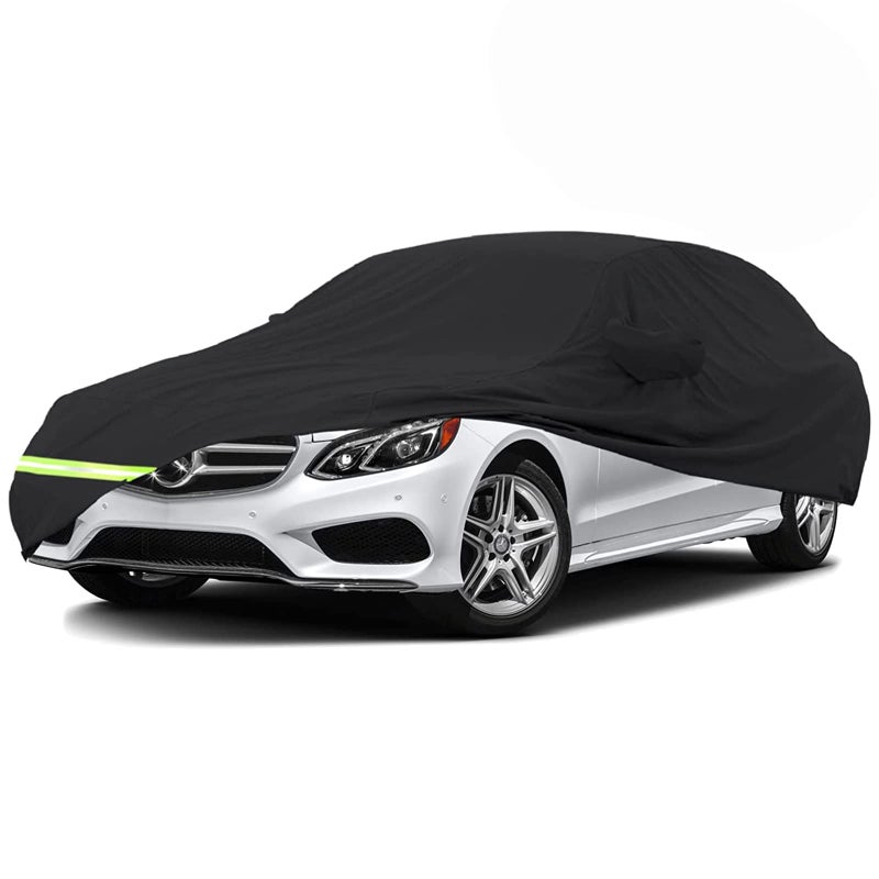 Yixin Waterproof Car Cover for 20062024 Mercedes Benz E Class Sedan E250 E320 E300 E350 E400 AMG 190T Covers Custom Fit 100 Windproof Strap  Double Door Zipper Up to 205 L Blackfor