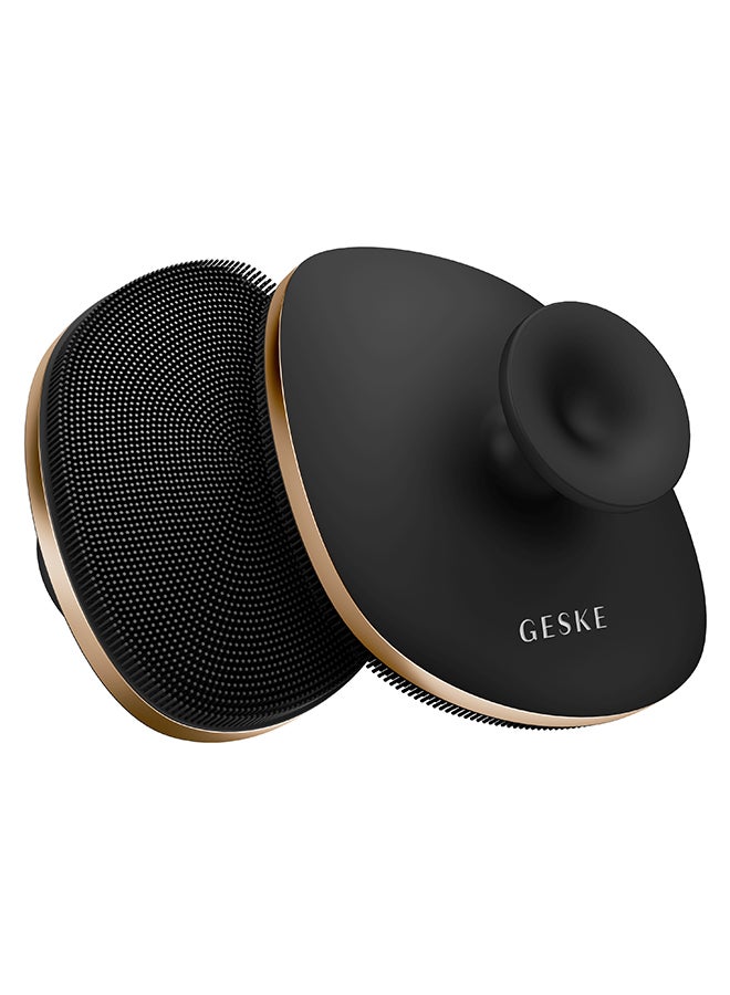 جيسكي فرشاة الجسم جيسكي | 4 في 1| فرشاة تنظيف الجسم من السيليكون الناعم، منظف الدش | تقشير وتدليك لطيف لجميع أنواع البشرة | تصميم بمقبض بإصبعين وتركيب بالشفط - رمادي - Image 4