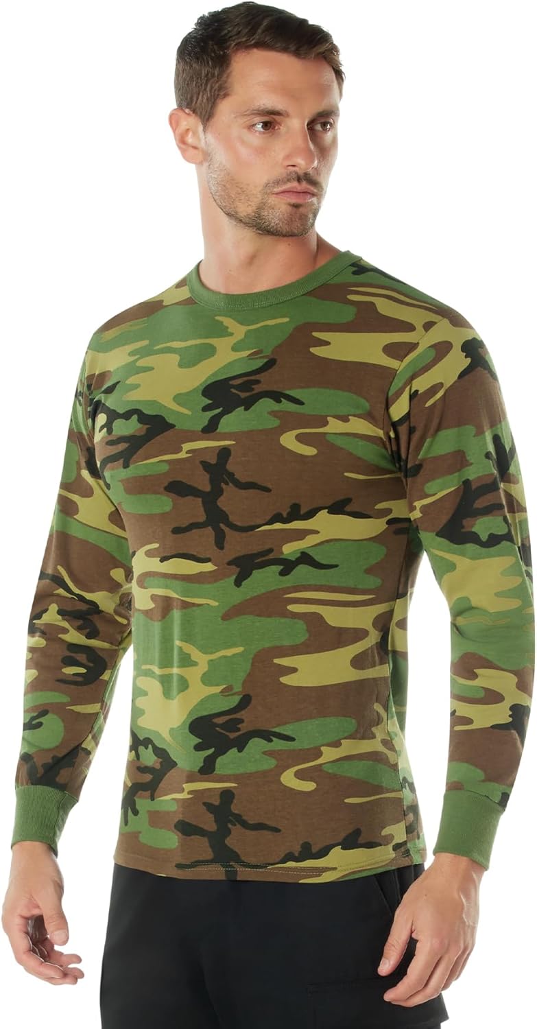 Rothco Men's Long Sleeve Woodland Camo T-Shirt - Image 2