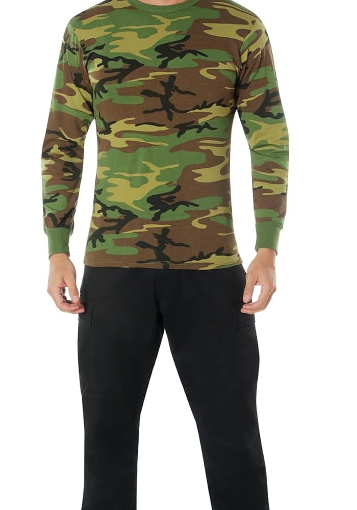 Rothco Men's Long Sleeve Woodland Camo T-Shirt - Image 3