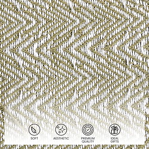 SASHAA WORLD Soft Herringbone Throw Blanket | Used Both Indoor and Outdoor |Blanket for Living Room, Sofa, Bed & Chair | Green Throw Blanket| Pack of 1, 180 x130 cm - Image 4