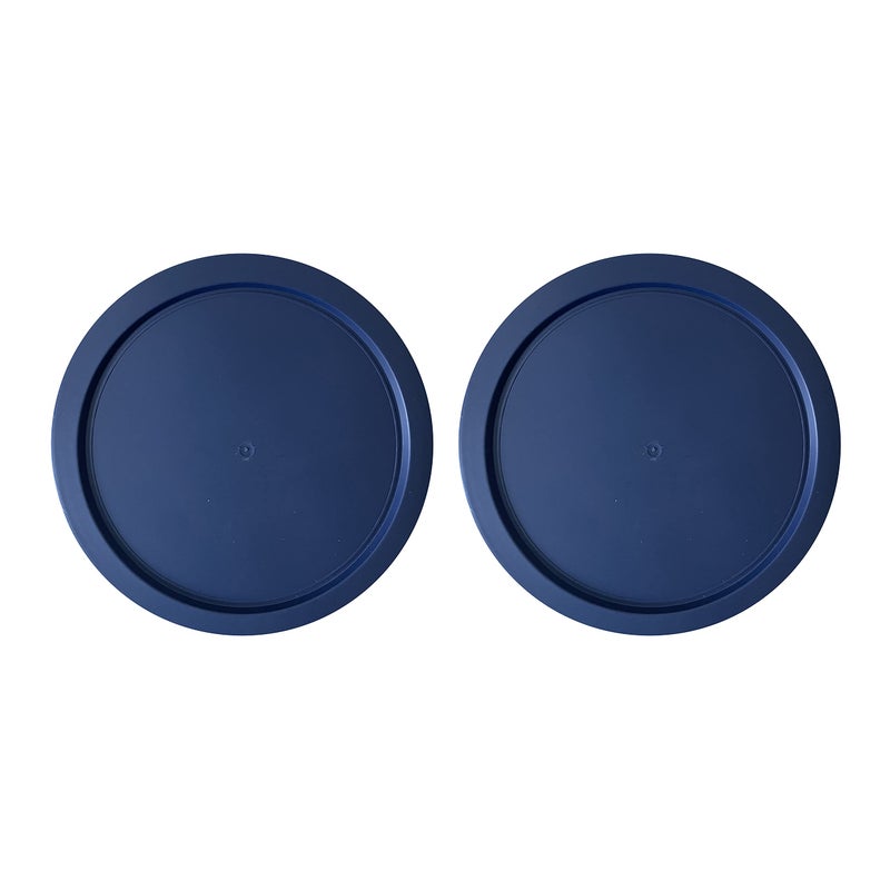 MRX Solutions Replacement Lids for Pyrex 4-Cup Glass Food Storage Container Bowls, 6-Inch Plastic Round Lids Covers fits Pyrex 7201-PC, Airtight & Leakproof (2-Pack, Blue) - Image 1