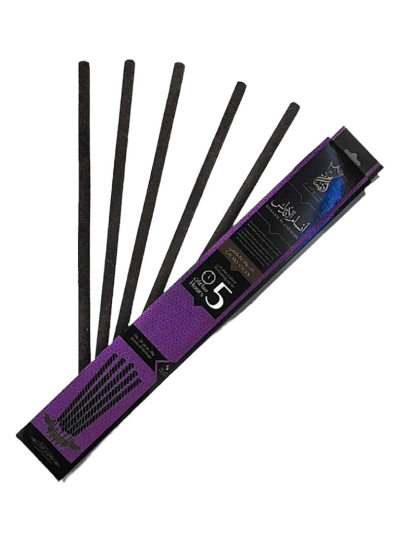 Ansaam Incenses Egyptian Musk, Arabesque Oud Ansam Al Andalus 5 Hour Burn Time by Nilevibes, Incense Sticks Produce A Wonderful Aroma, Used in Yoga Meditation, Therapeutic Aromatherapy for Meditation - Pack of 5 (Ansam Al Andalus) - Image 2