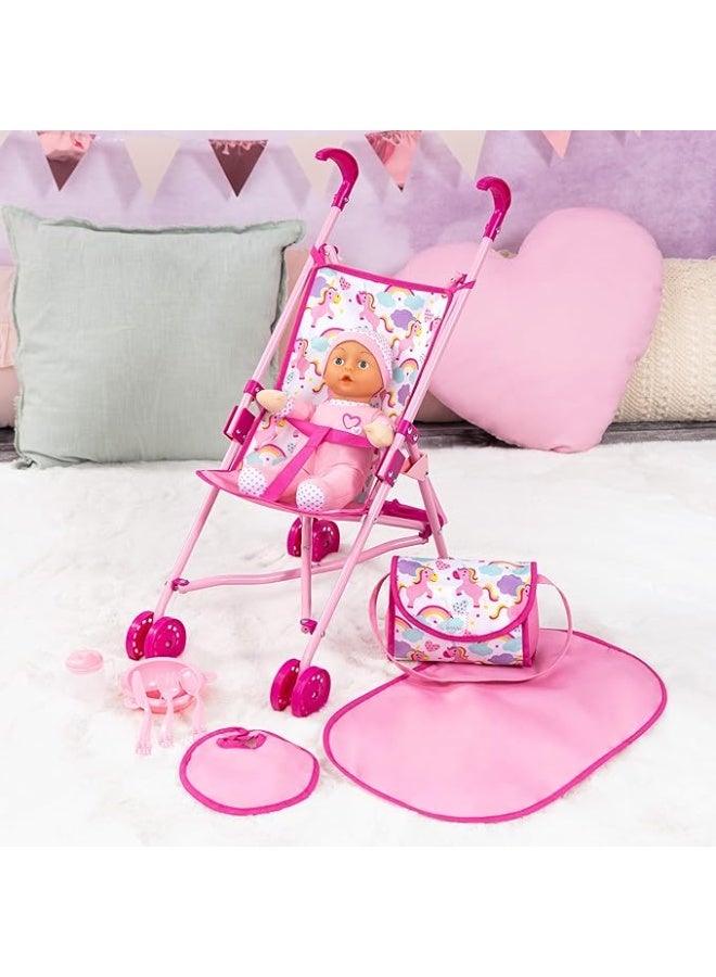 BAYER مجموعة عربة دمى باير مع دمية بطول 30 سم وإكسسوارات 30585AB - Image 5