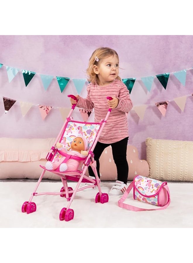 BAYER مجموعة عربة دمى باير مع دمية بطول 30 سم وإكسسوارات 30585AB - Image 4