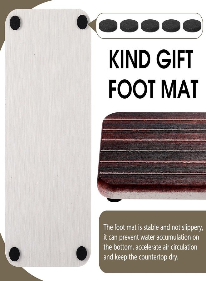 Photect 2Pcs 8.6x4'' Water Absorbent Diatomite Coasters Diatomaceous Earth Drying Mat, Grooved Design Water Absorbing Stone for Home Bathroom Decoration Home Warming Gift(Dark Brown) - Image 3
