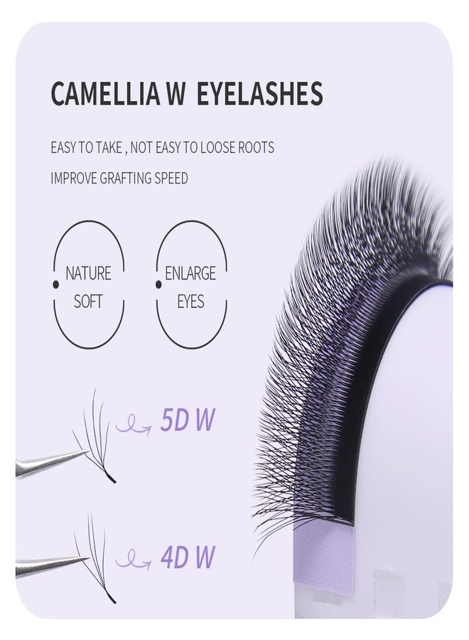ANNAFRIS 5D Camellia W Lashes Premade Fan Eyelash Extensions Volume Self Fanning False Lashes Faux Mink Matte Black Cluster Lash Extensions(0.07 C,8-15mm Mix) - Image 3