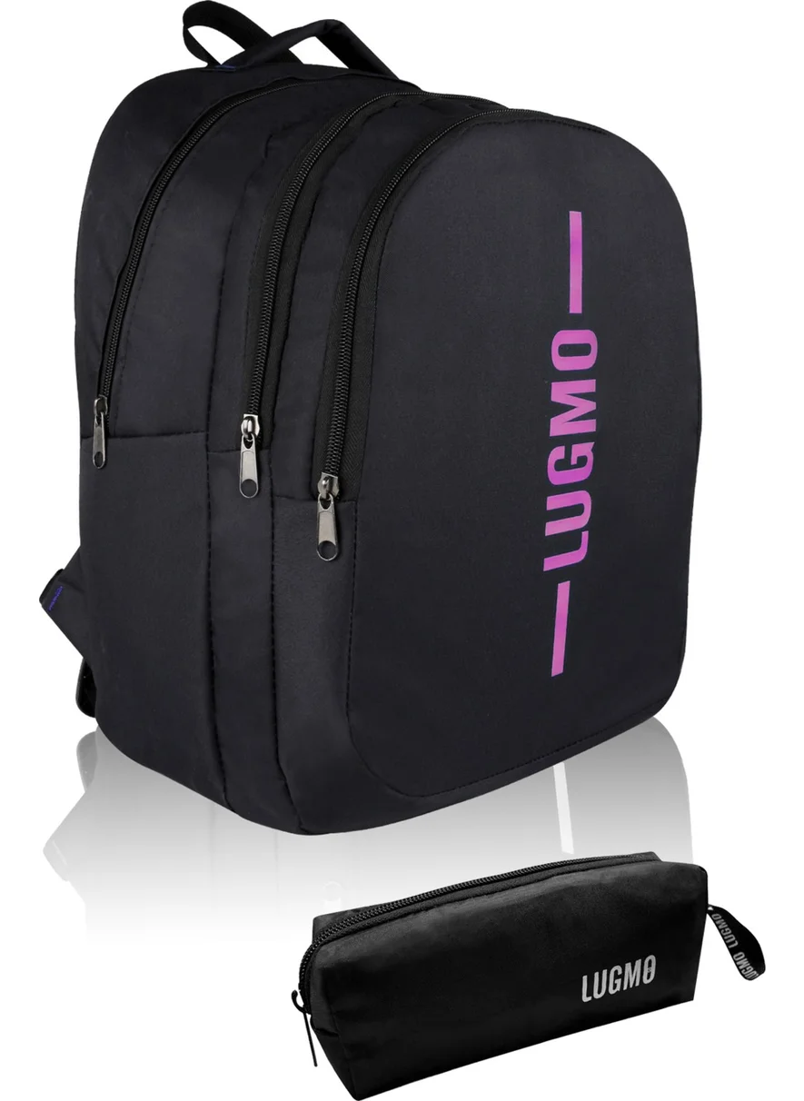 Lugmo School Bag + Pen Holder Waterproof Middle School Bag High School Bag Washable Pink