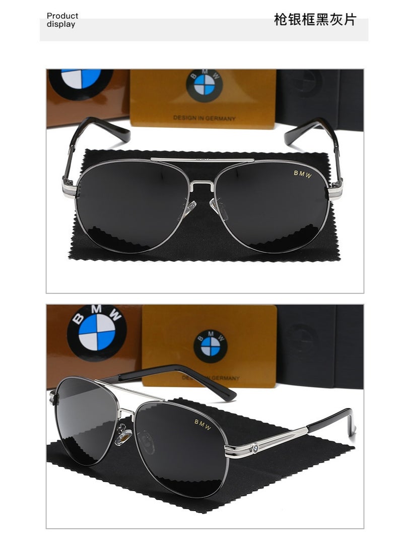 BMW New Fashion Men's Cycling Sunglasses Polarized Sunglasses Gun Grey - Image 2