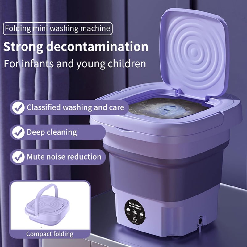 AMINAC Portable Washing Machine, 11L Capacity small washing machine and Dryer with 3 Modes Deep Cleaning, Upgraded Small Collapsible Laundry for Travel, Apartment, Home, Hotel and Camping - Image 2