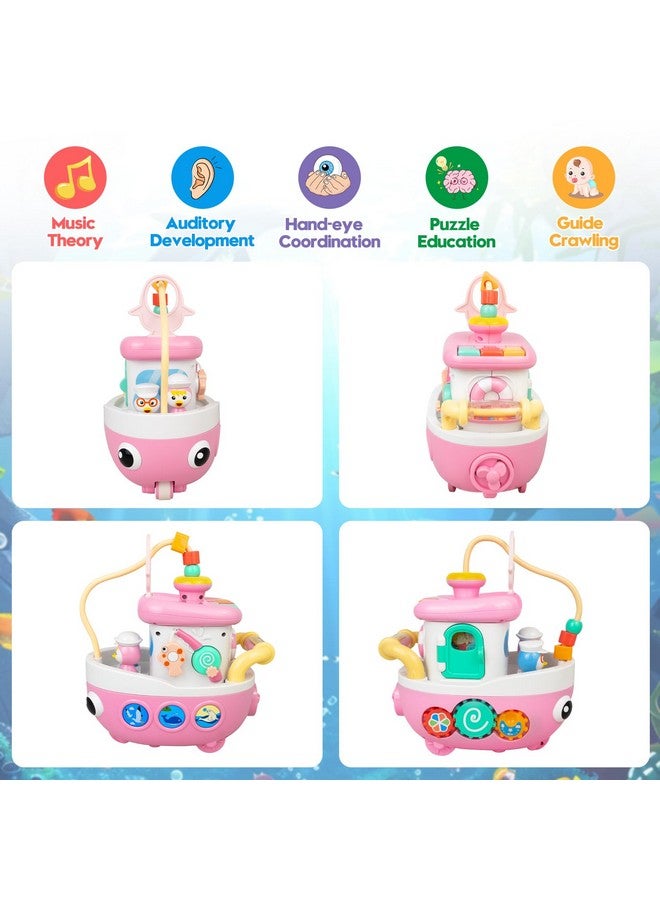 Love&Mini Toys for 1+ Year Old Girls Gifts - Baby Toys Crawling Boat with Music and Sound, 9-in-1 Baby Musical Toys 6-12 12-18 Months Age, First Christmas 1st Birthday Gifts for 1+ Year Old - Image 2