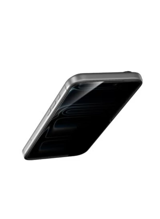 جرين ليون زجاج خصوصية iPhone 17 Pro Max Sir Louis 3D منحني / واقي شاشة مقاوم للخدش / مقاوم للبصمات / مقاومة للزيوت / وضوح كريستالي عالي الدقة / حافة منحنية 3D - حافة سوداء / خصوصية - Image 3