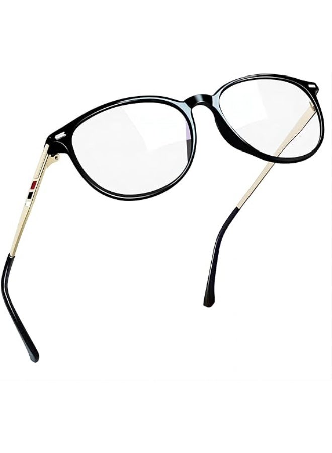 Joopin Blue Light Glasses for Men Women, Retro Round Frame Glasses Transparent Anti Blue Light Eyewear - Image 1